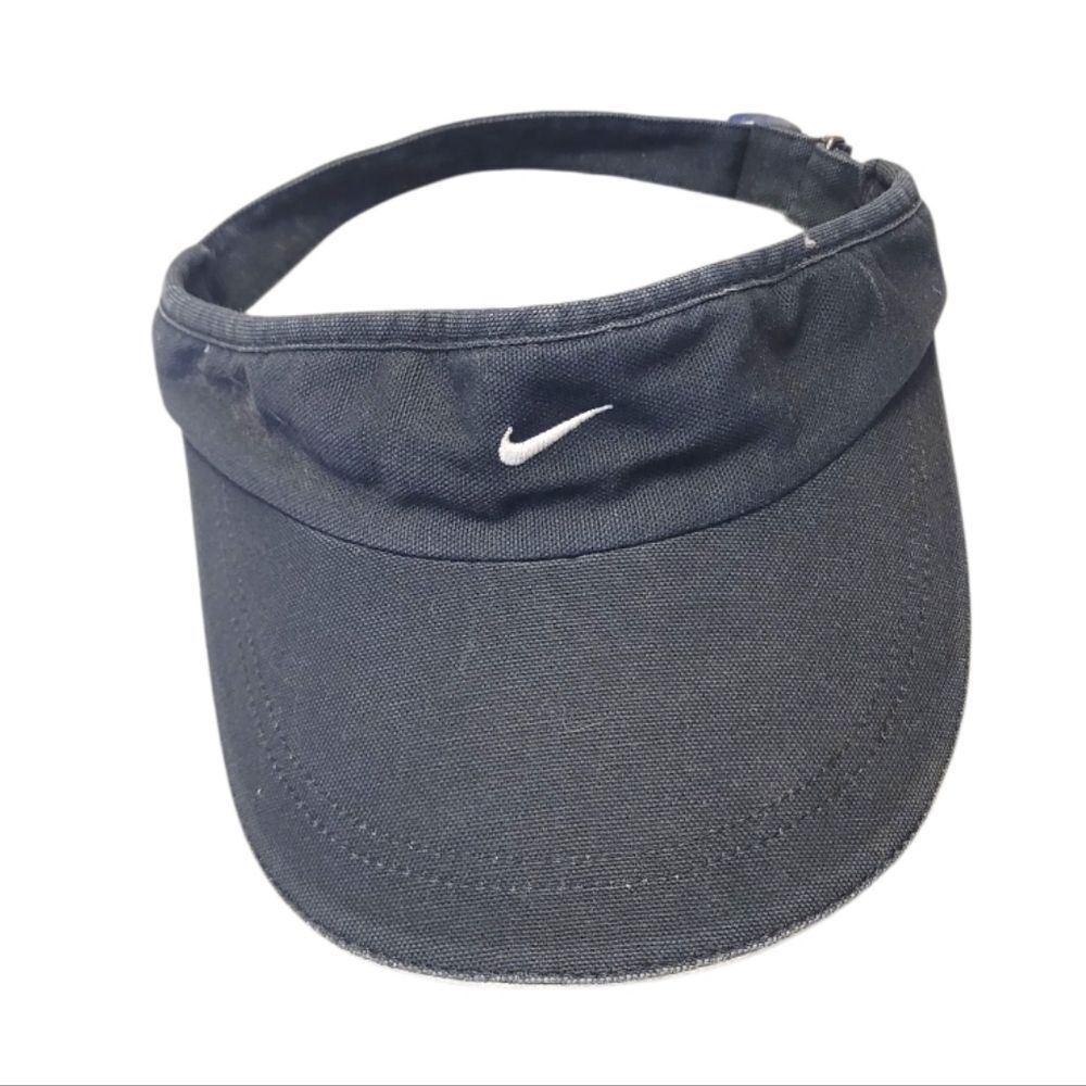 Nike Women's Black And White Canvas Logo Visor OS